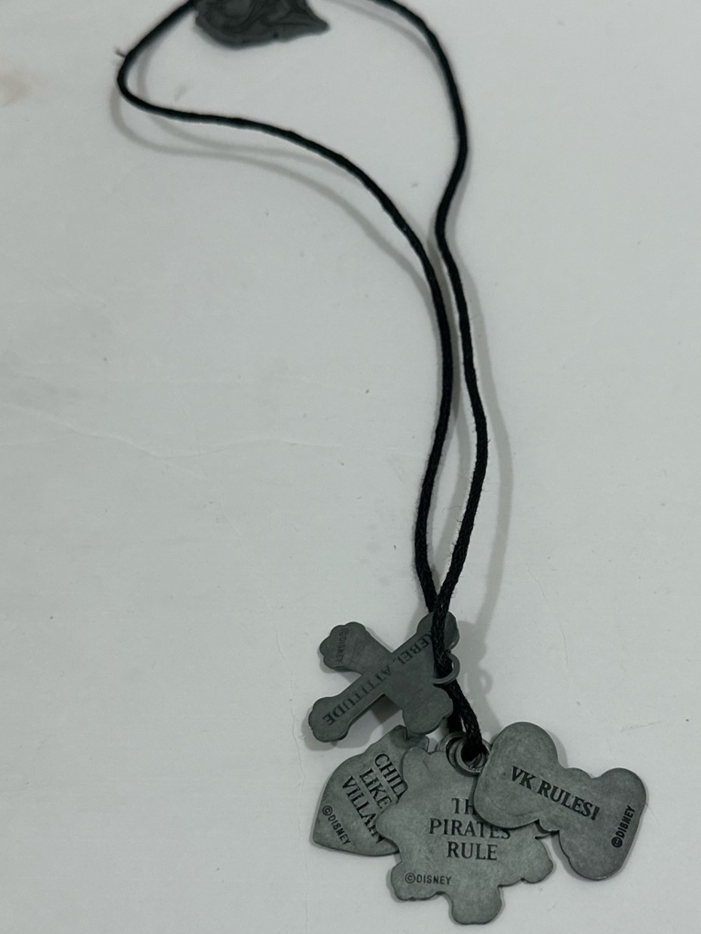 Black Cord Necklace with Metal Charms - Picture 2 of 11
